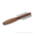 Upscale Double Sided Wooden Handle Dense Tooth Pet
